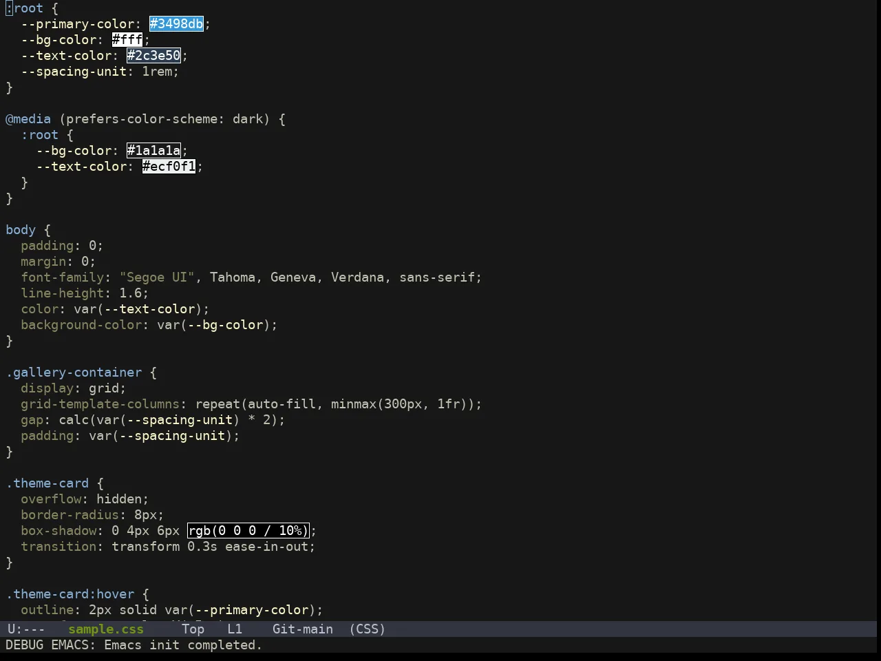 Doom Sourcerer Theme in css-mode