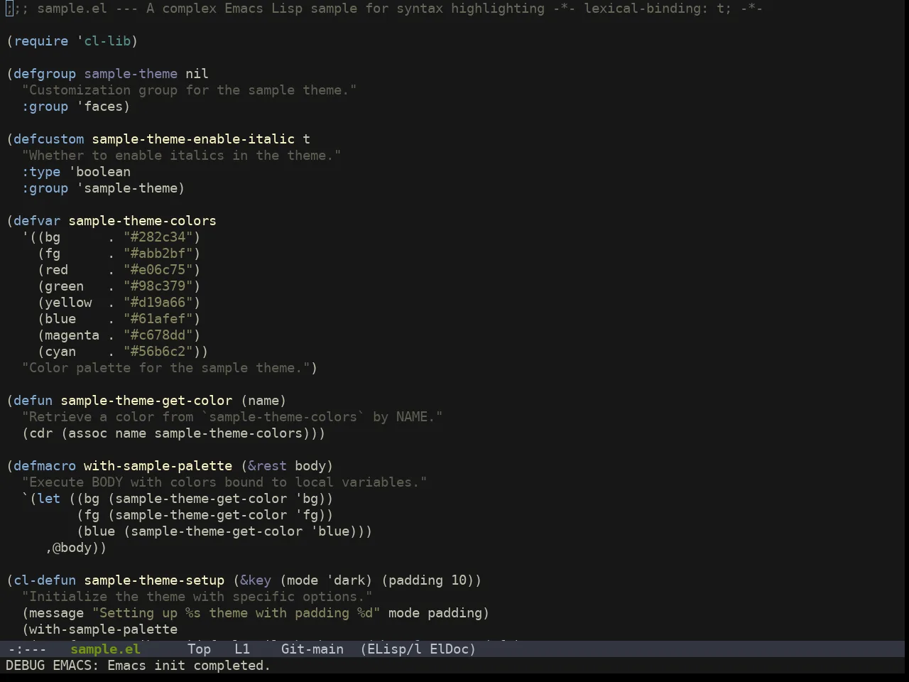 Doom Sourcerer Theme in emacs-lisp-mode