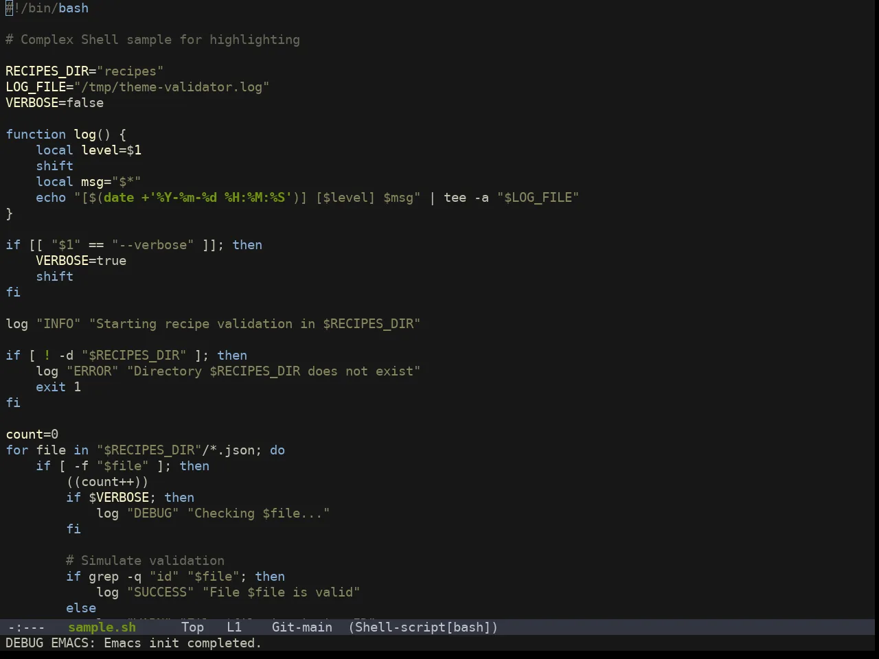 Doom Sourcerer Theme in sh-mode
