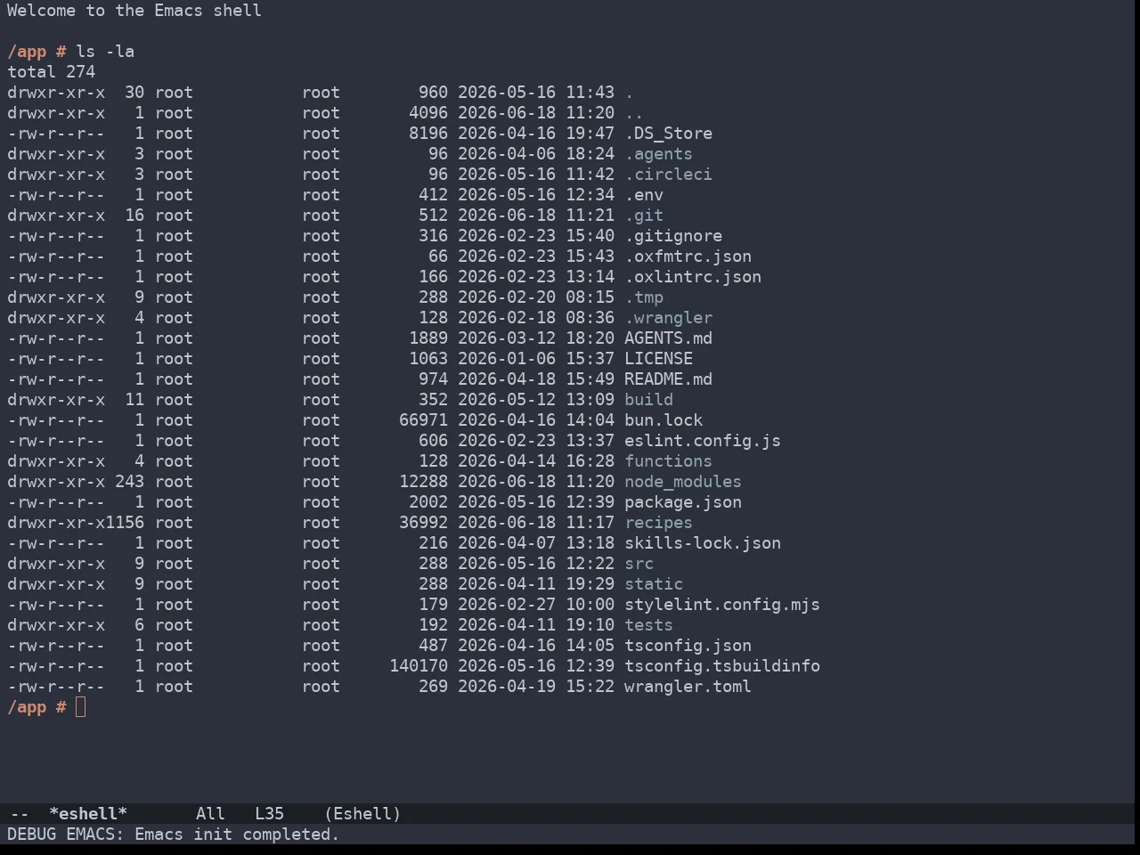 Doom Spacegrey Theme in eshell