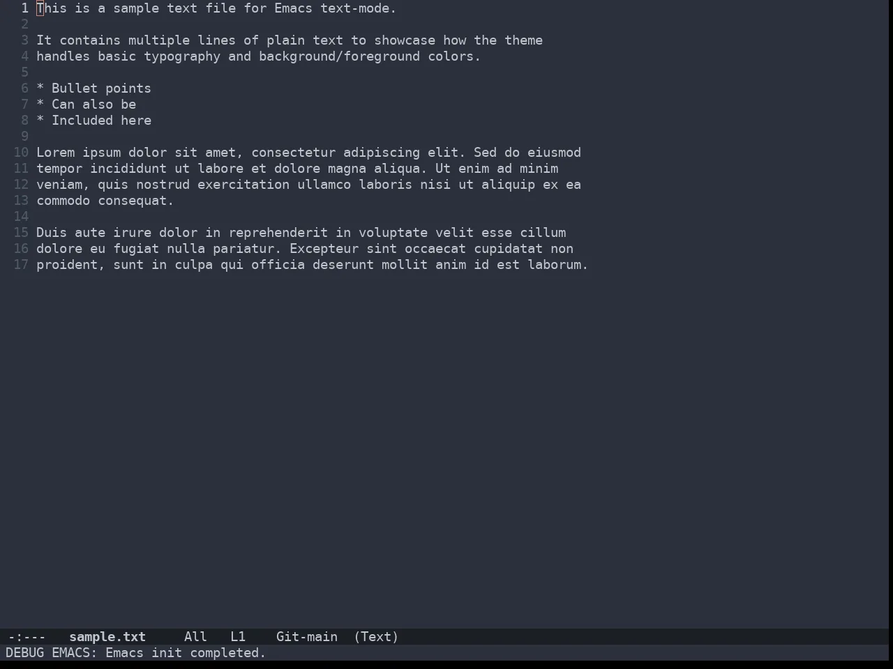 Doom Spacegrey Theme in text-mode
