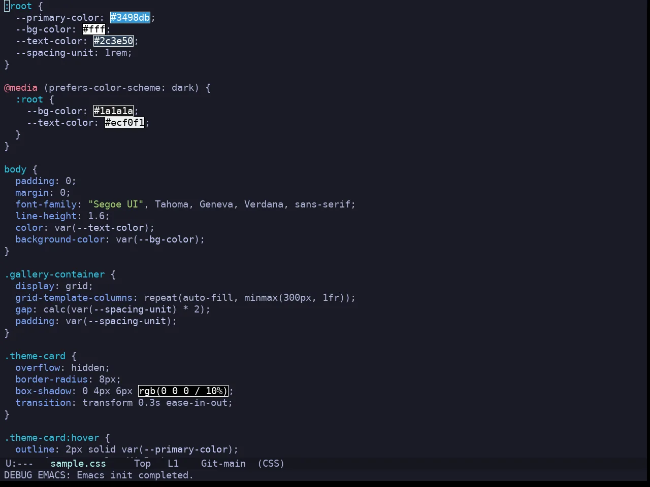 Doom Tokyo Night Theme in css-mode