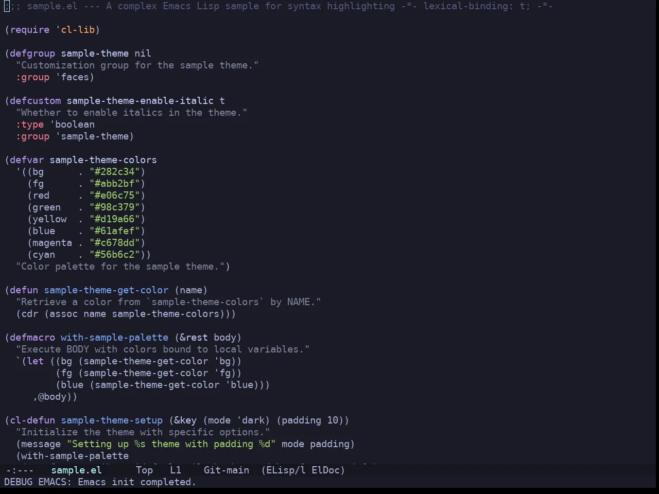 Doom Tokyo Night Theme in emacs-lisp-mode