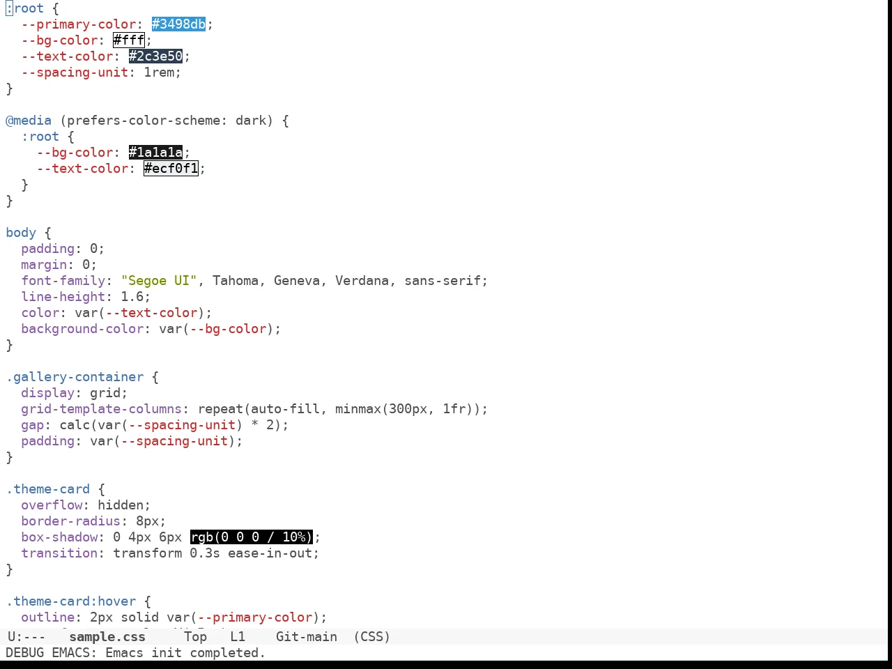 Doom Tomorrow Day Theme in css-mode