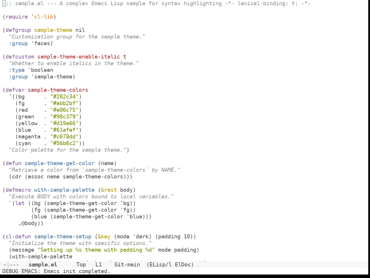 Doom Tomorrow Day Theme in emacs-lisp-mode