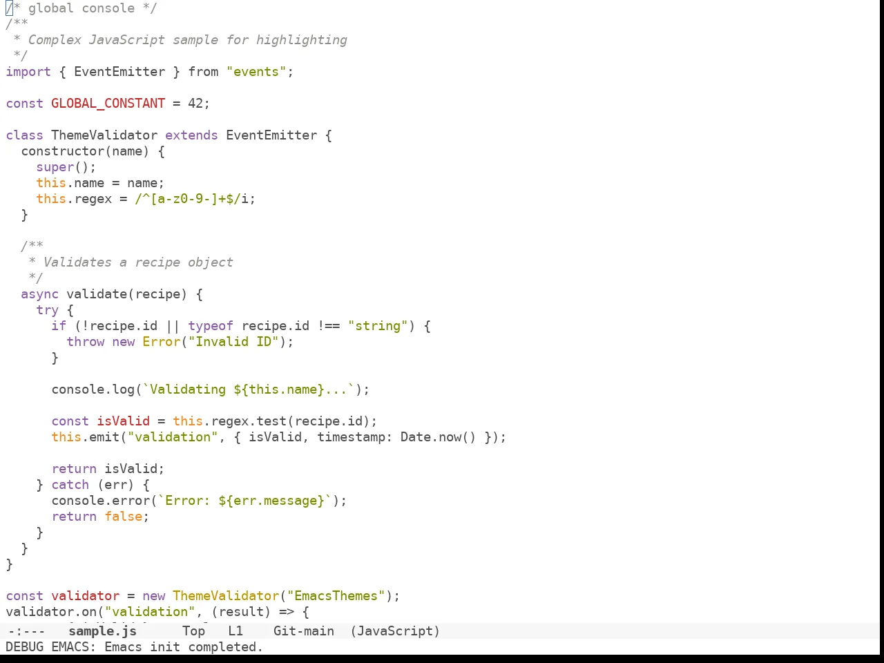 Doom Tomorrow Day Theme in javascript-mode