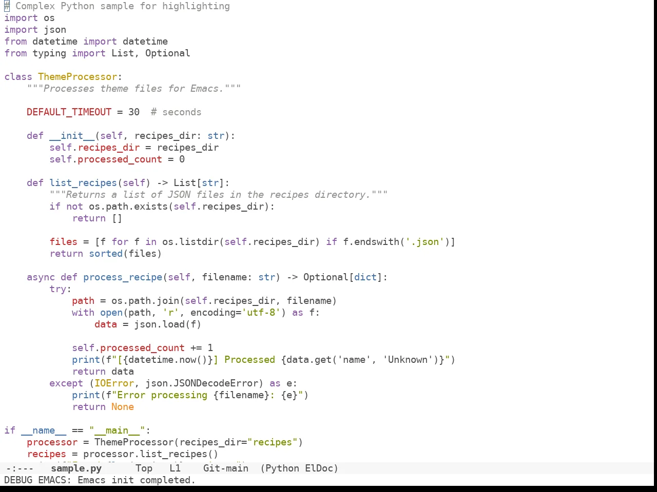 Doom Tomorrow Day Theme in python-mode
