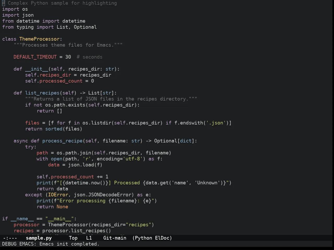 Doom Tomorrow Night Theme in python-mode