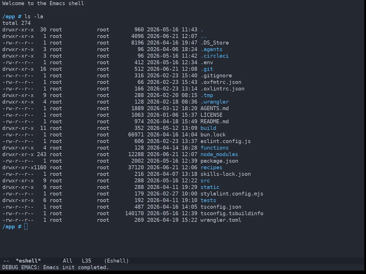 Doom Vibrant Theme in eshell