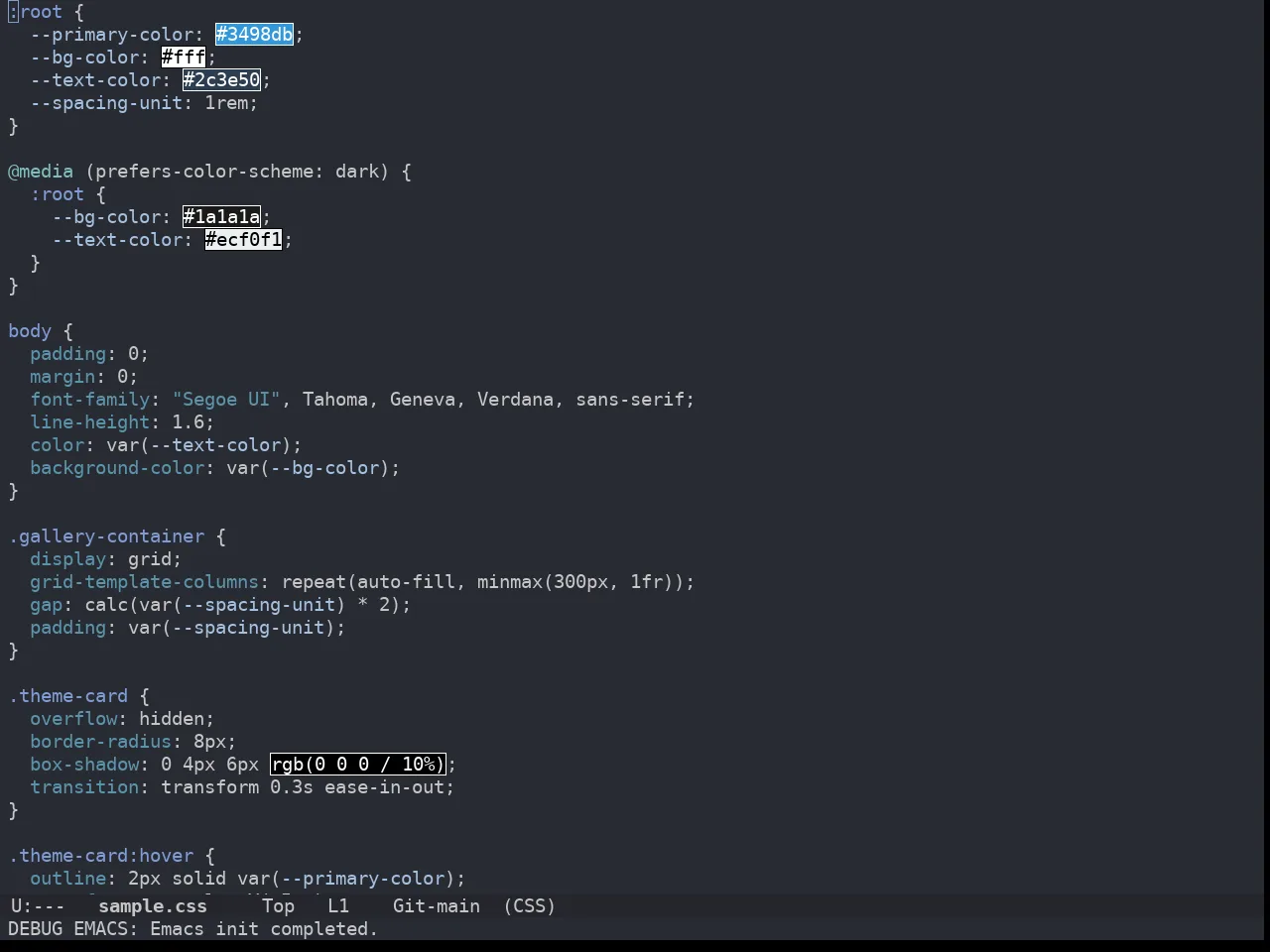 Doom Wilmersdorf Theme in css-mode