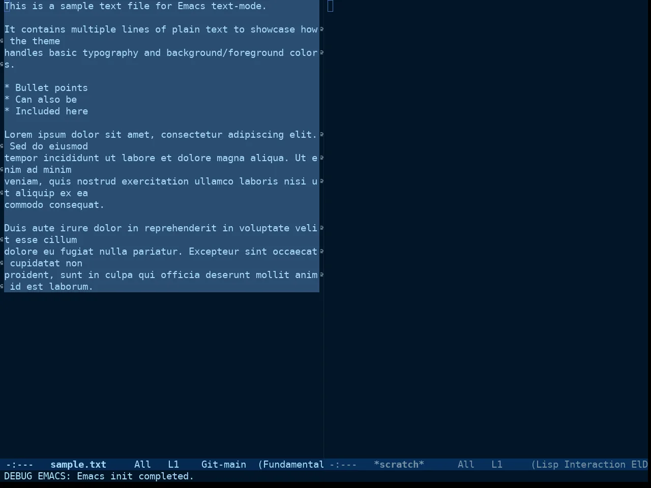 Doom Winter is Coming Dark Blue Theme in fundamental-mode