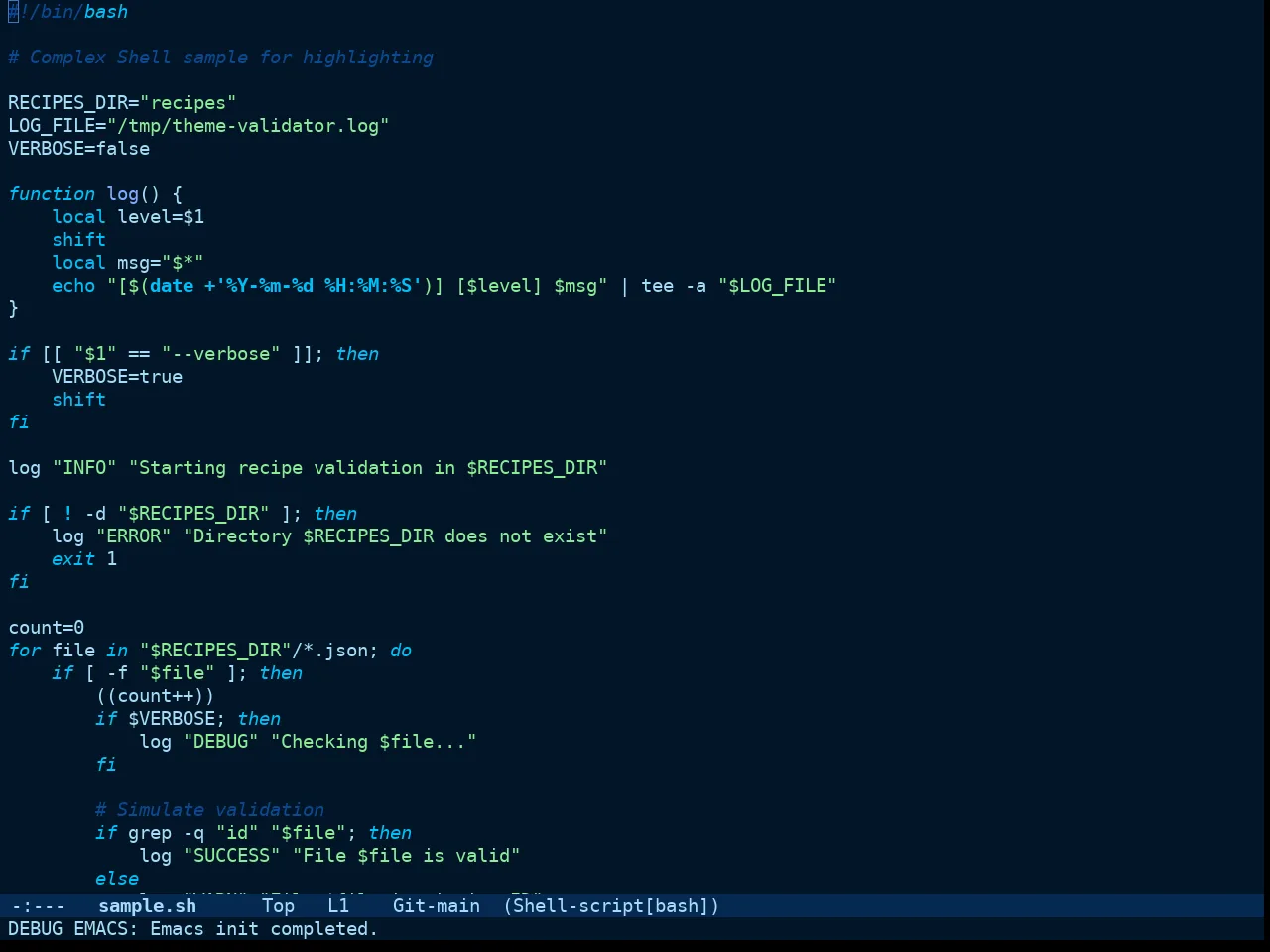 Doom Winter is Coming Dark Blue Theme in sh-mode