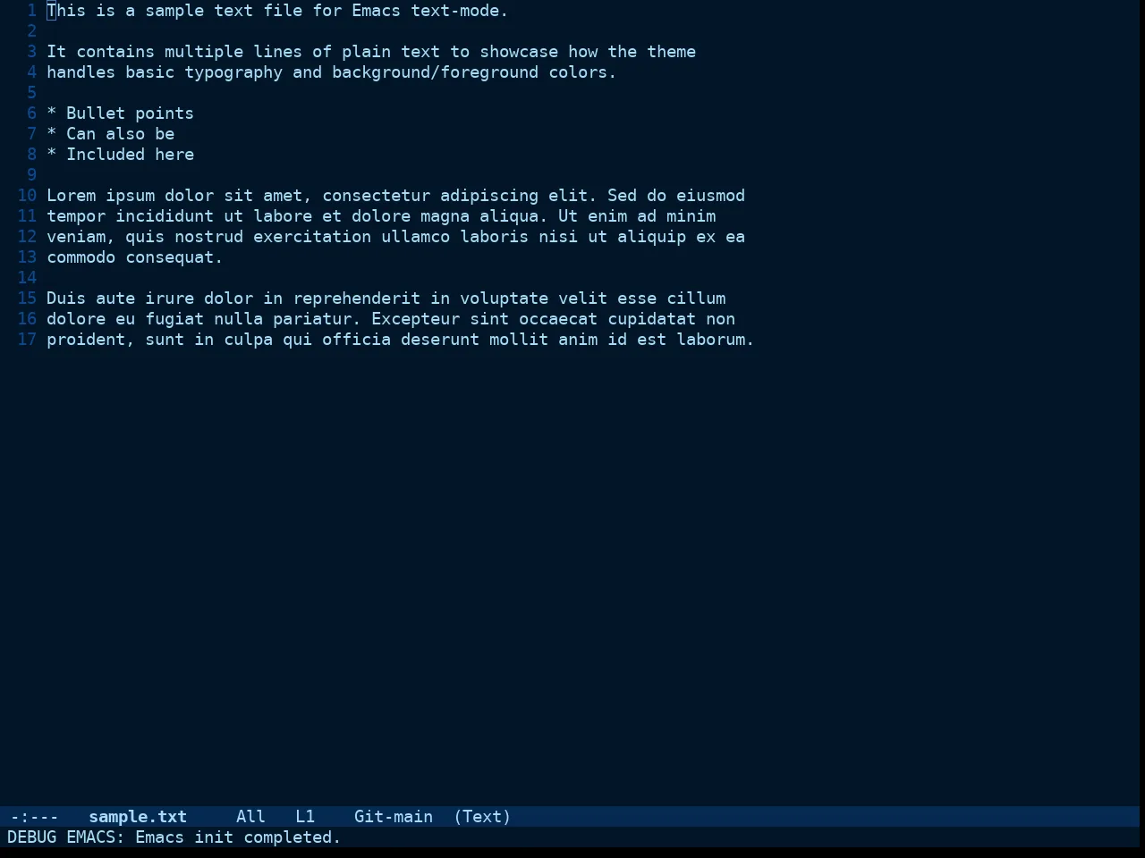 Doom Winter is Coming Dark Blue Theme in text-mode