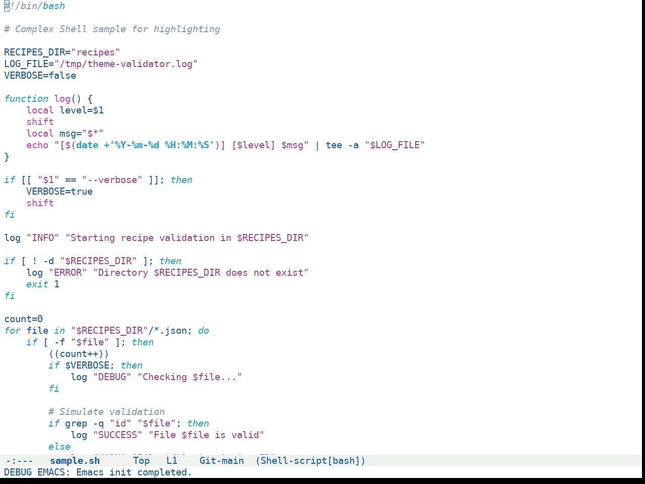 Doom Winter is Coming Light Theme in sh-mode