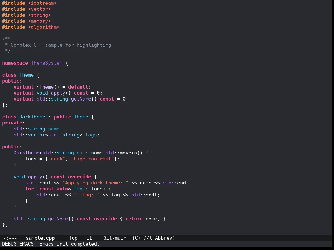 Doom Xcode Theme in c++-mode