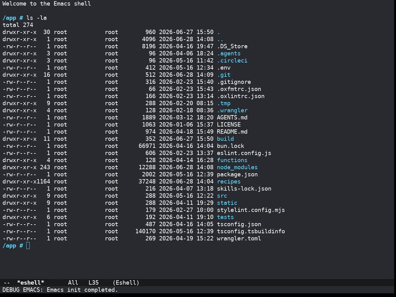 Doom Xcode Theme in eshell