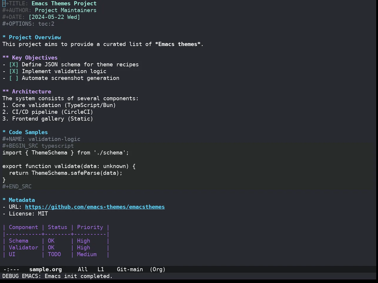 Doom Xcode Theme in org-mode