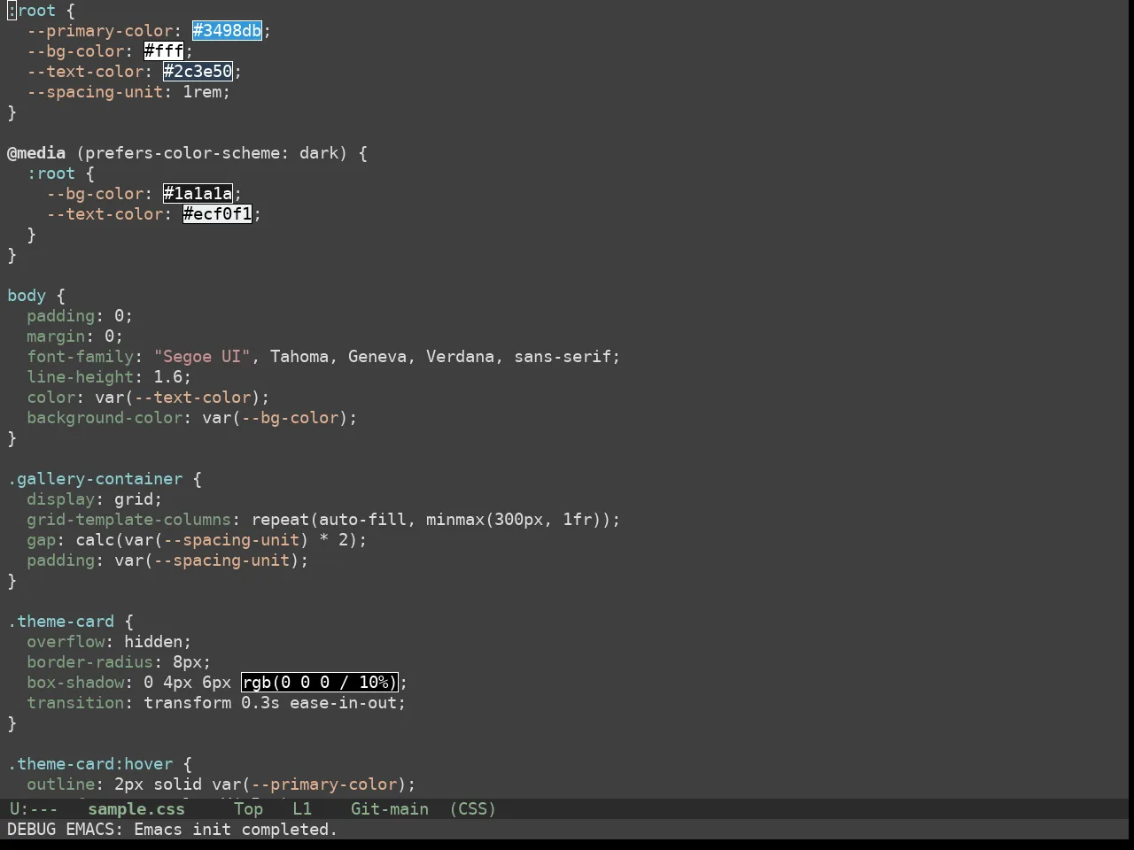 Doom Zenburn Theme in css-mode
