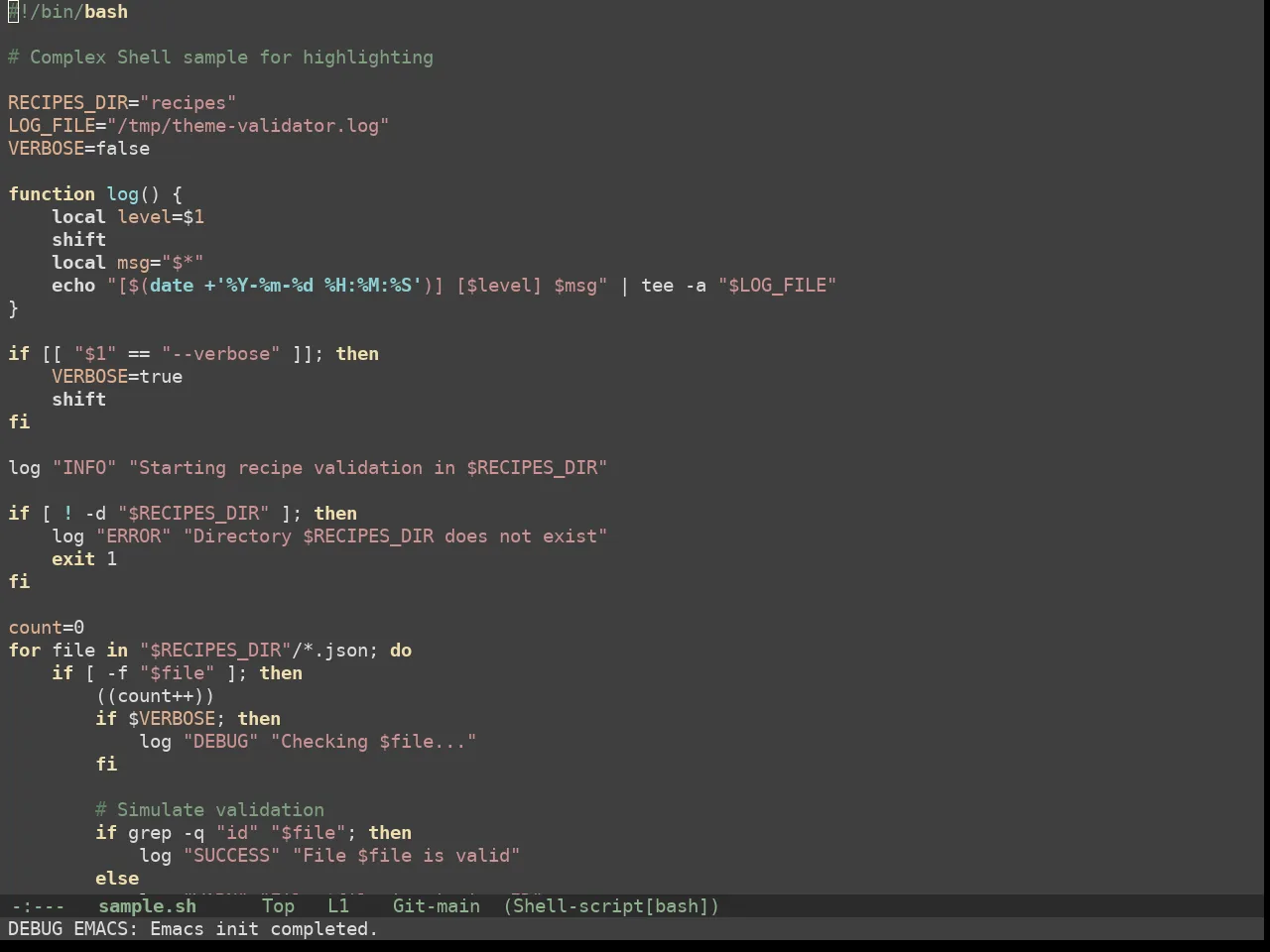 Doom Zenburn Theme in sh-mode