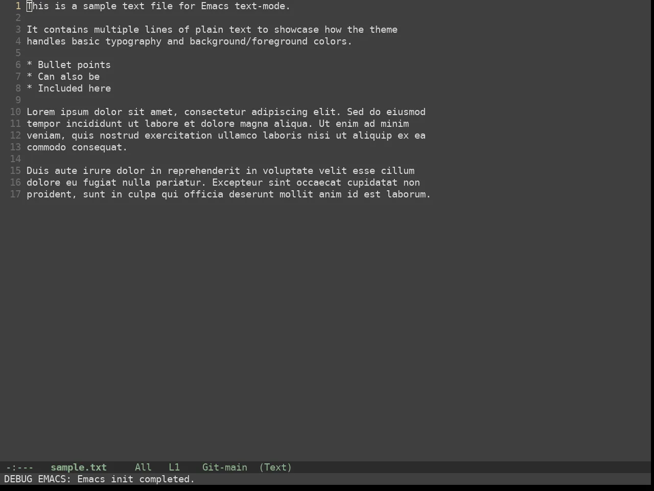 Doom Zenburn Theme in text-mode