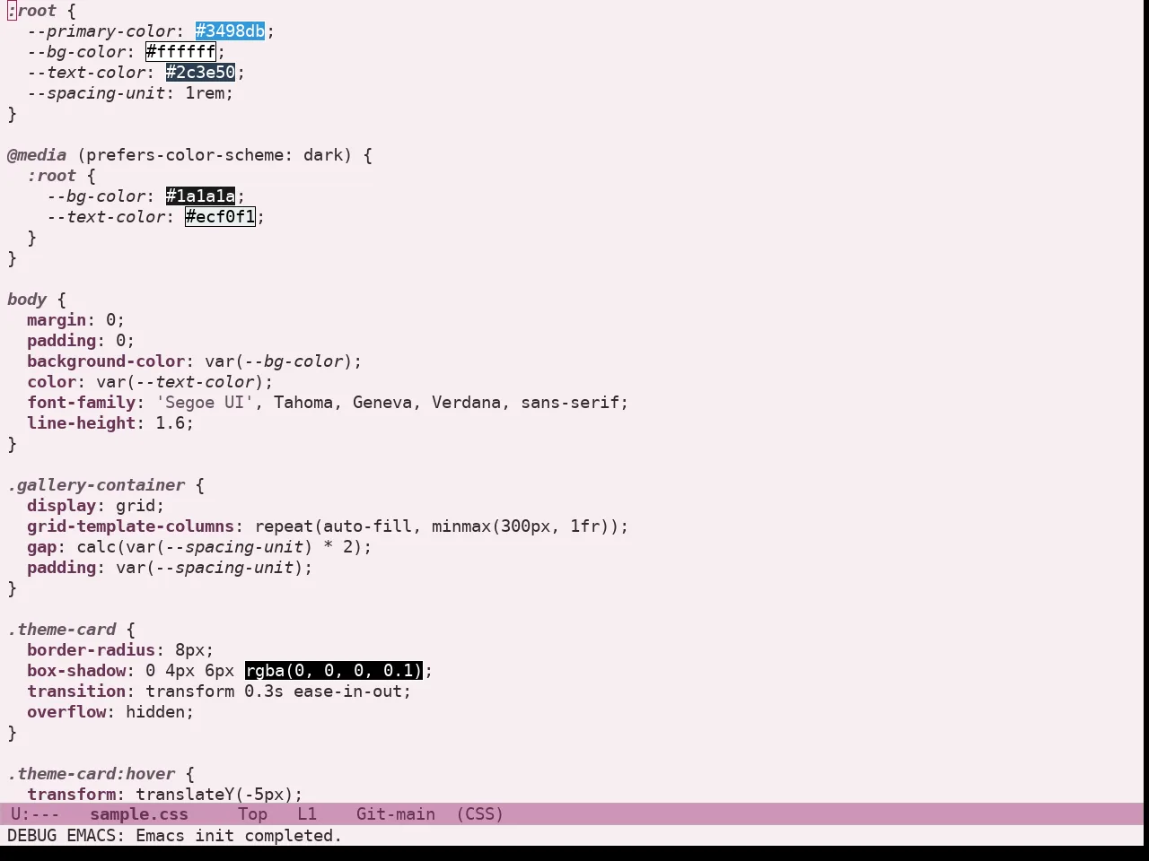 Doric Cherry Theme in css-mode