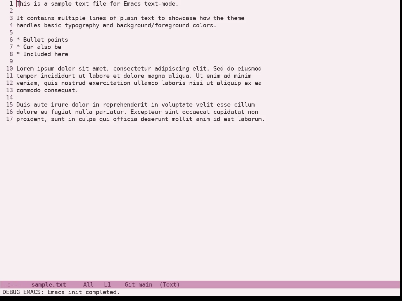 Doric Cherry Theme in text-mode