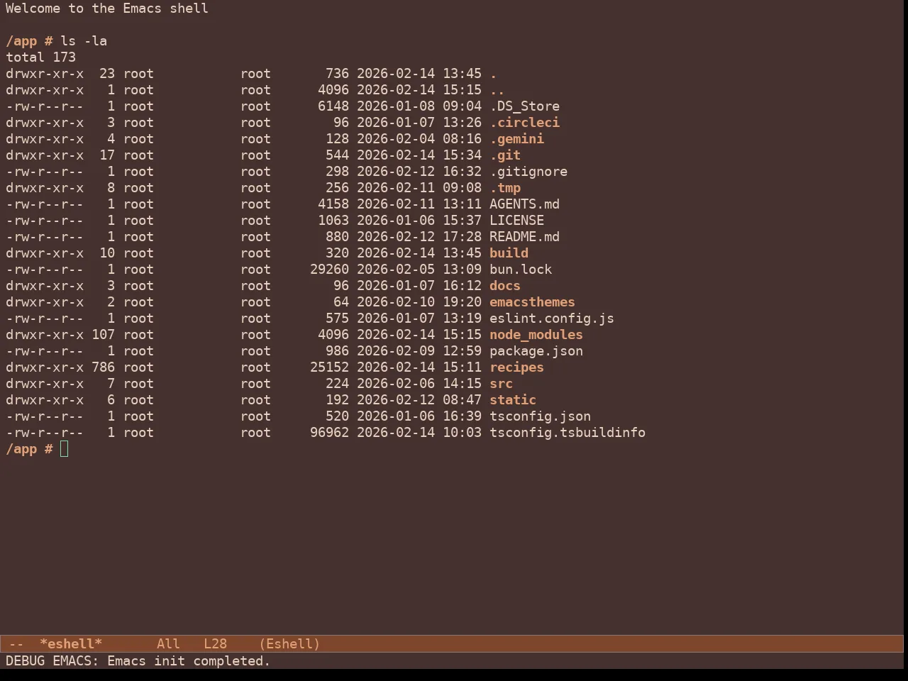 Doric Copper Theme in eshell