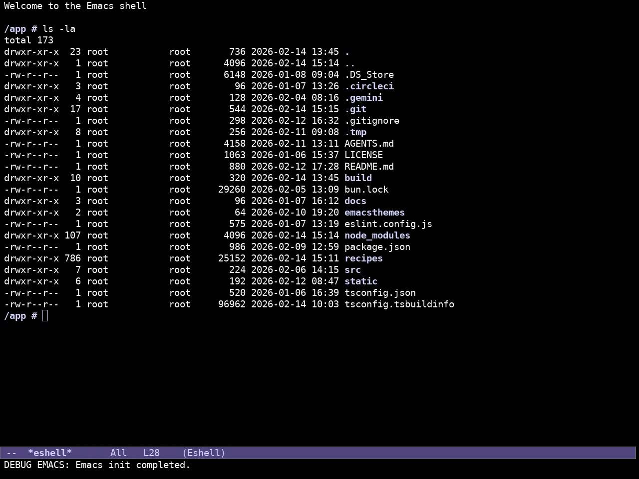 Doric Dark Theme in eshell