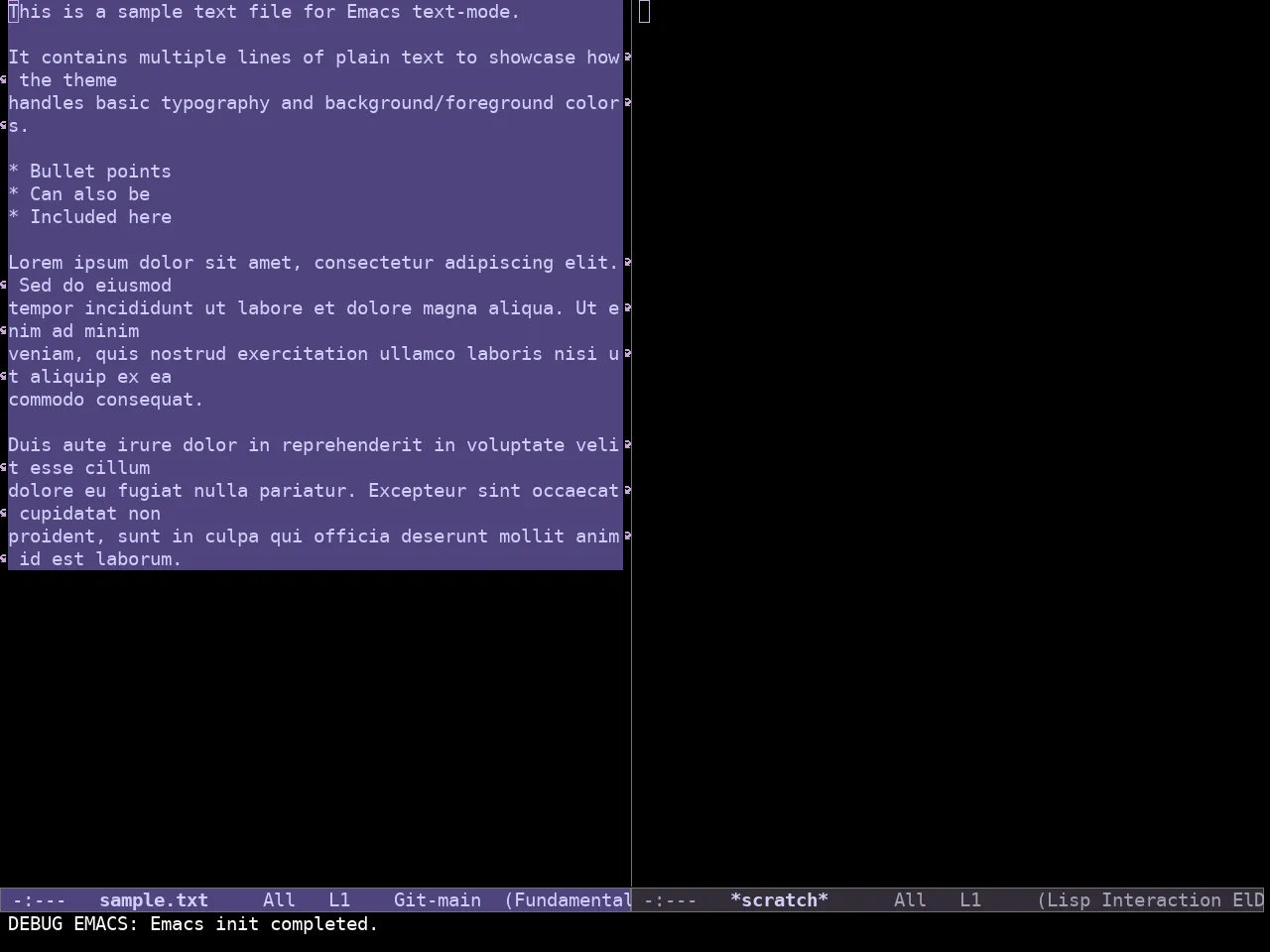 Doric Dark Theme in fundamental-mode