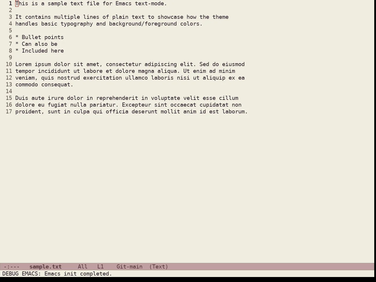 Doric Earth Theme in text-mode