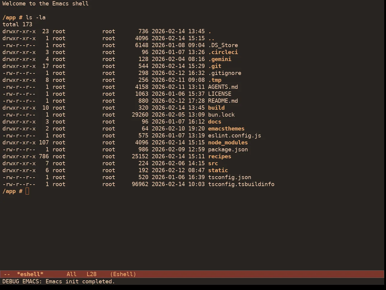 Doric Fire Theme in eshell
