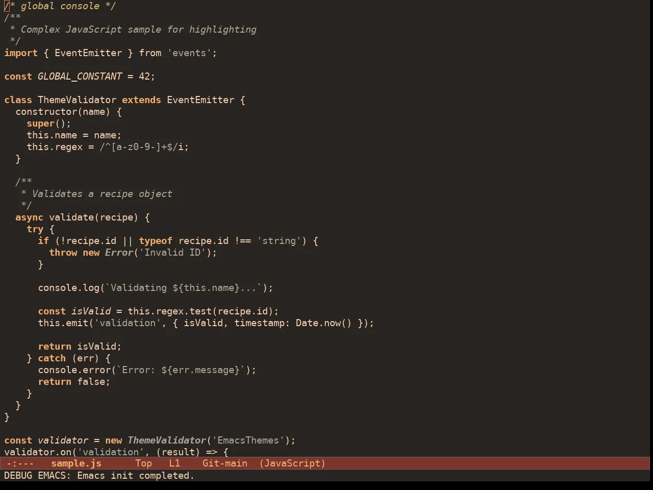 Doric Fire Theme in javascript-mode