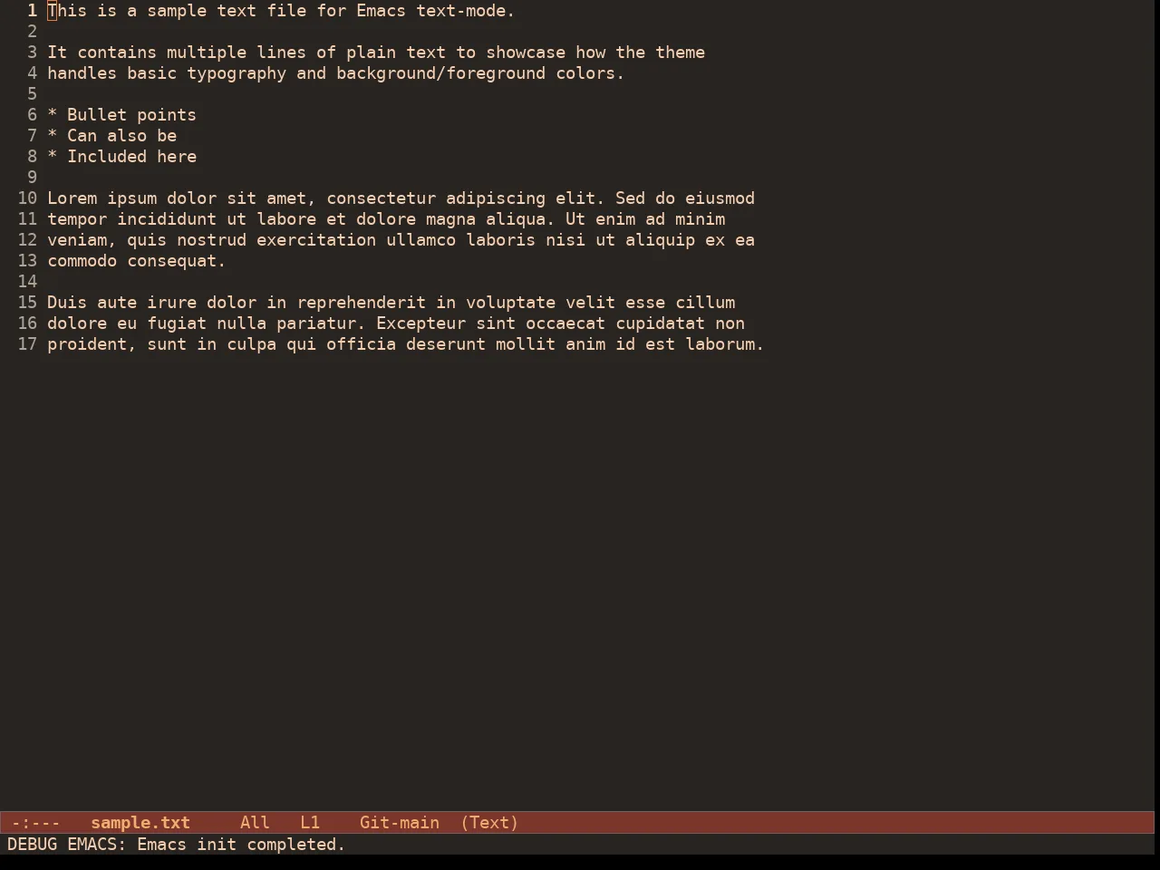 Doric Fire Theme in text-mode