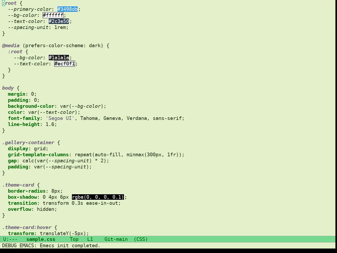 Doric Jade Theme in css-mode