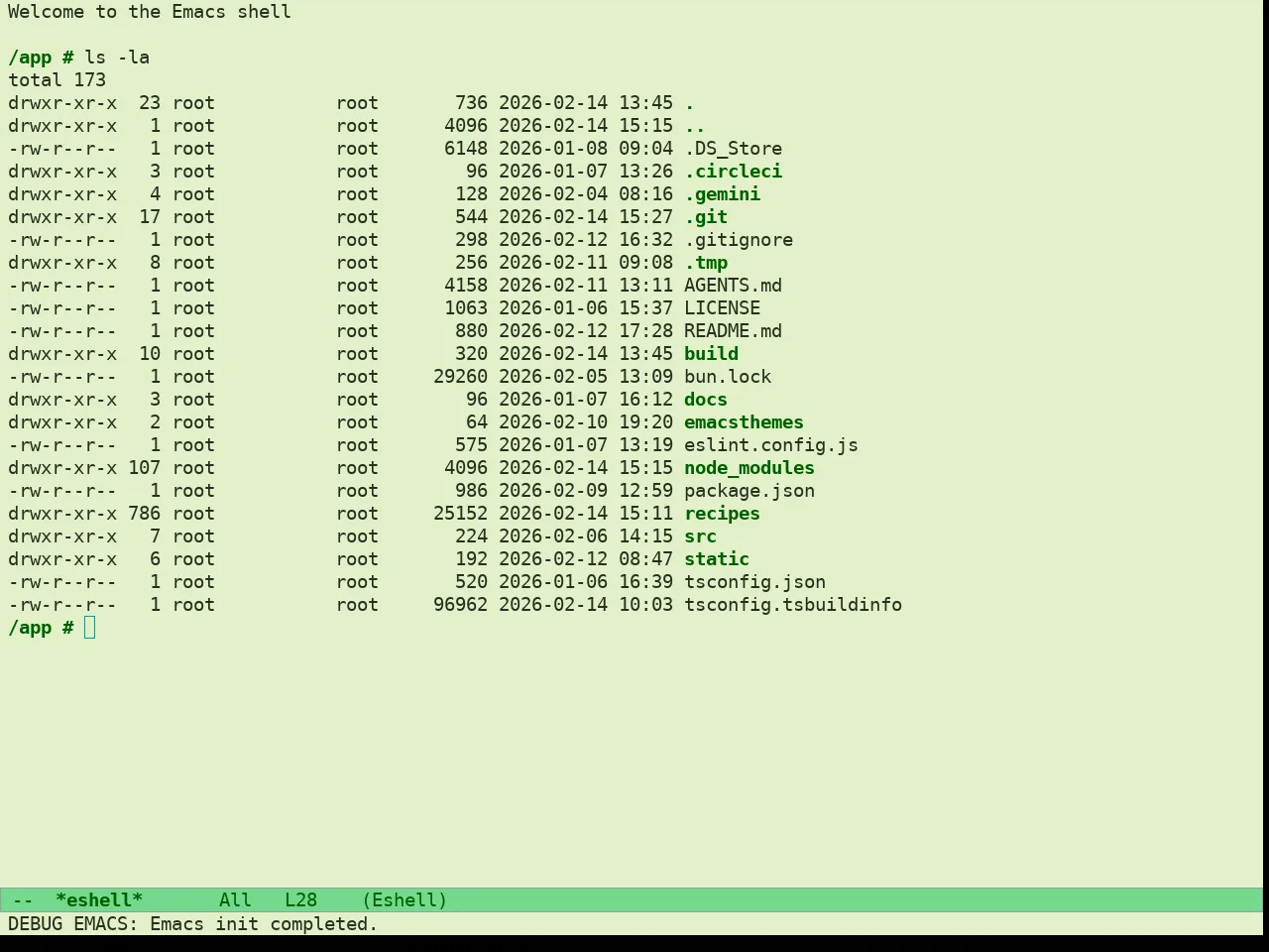 Doric Jade Theme in eshell