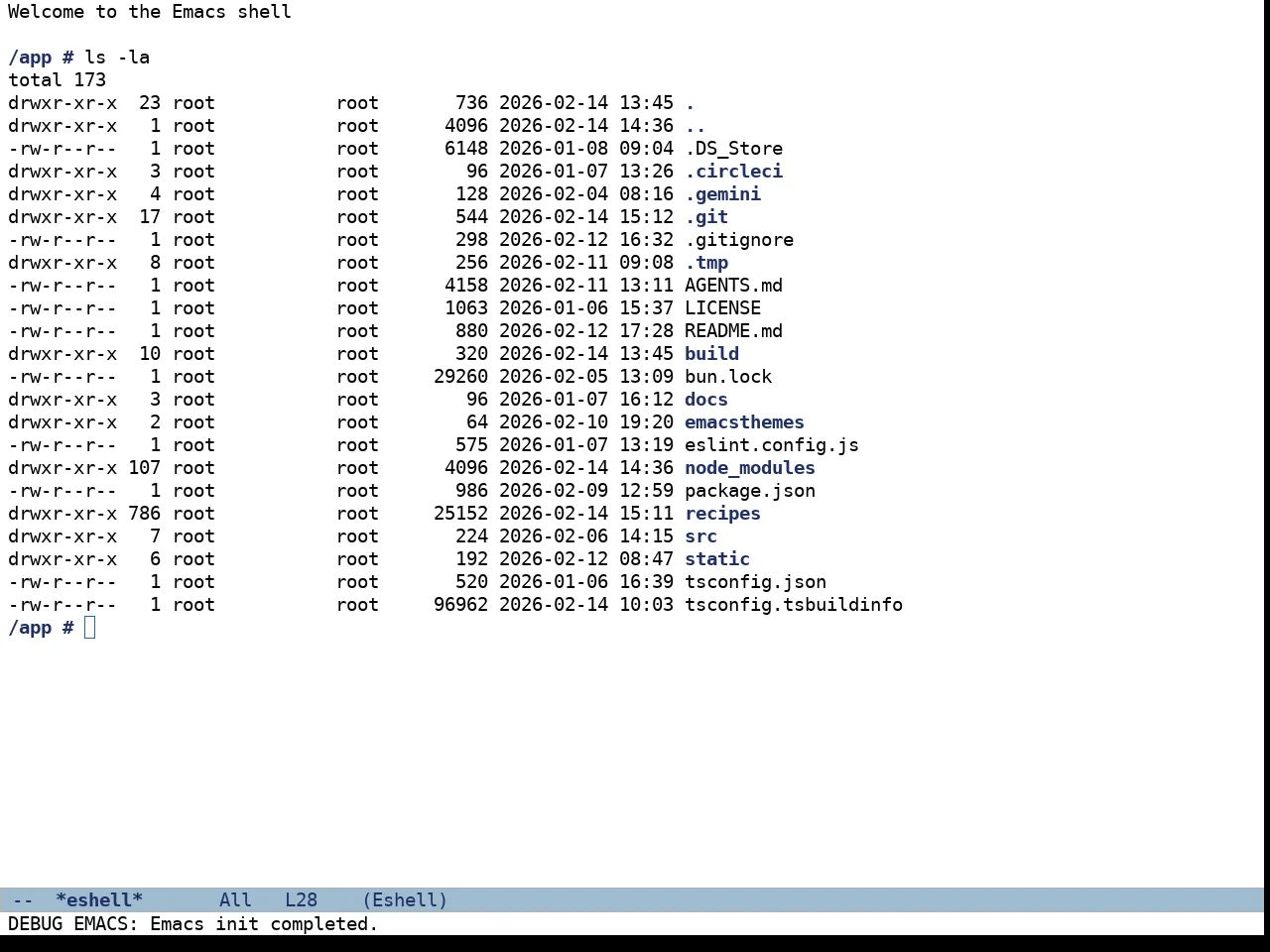 Doric Light Theme in eshell