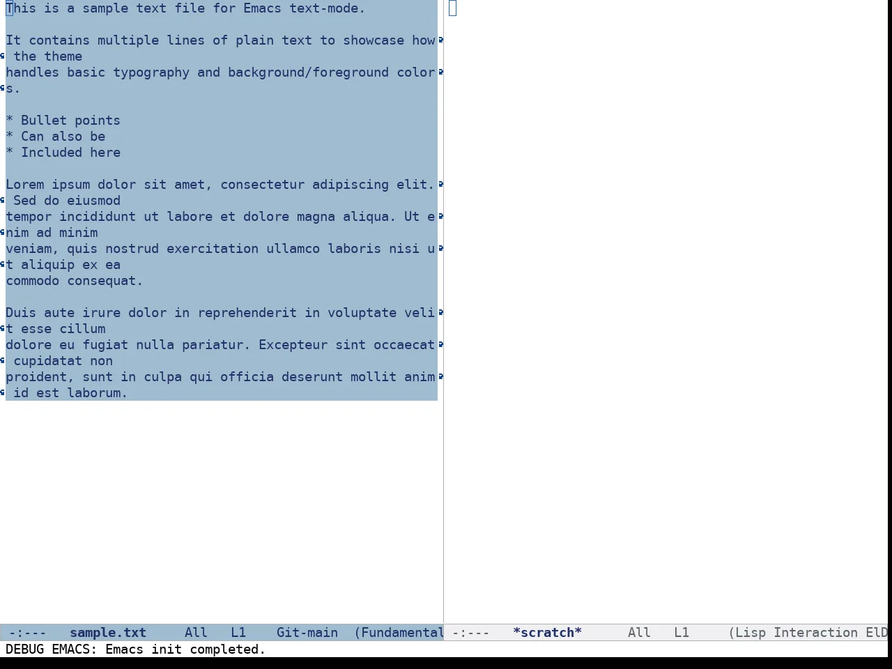Doric Light Theme in fundamental-mode