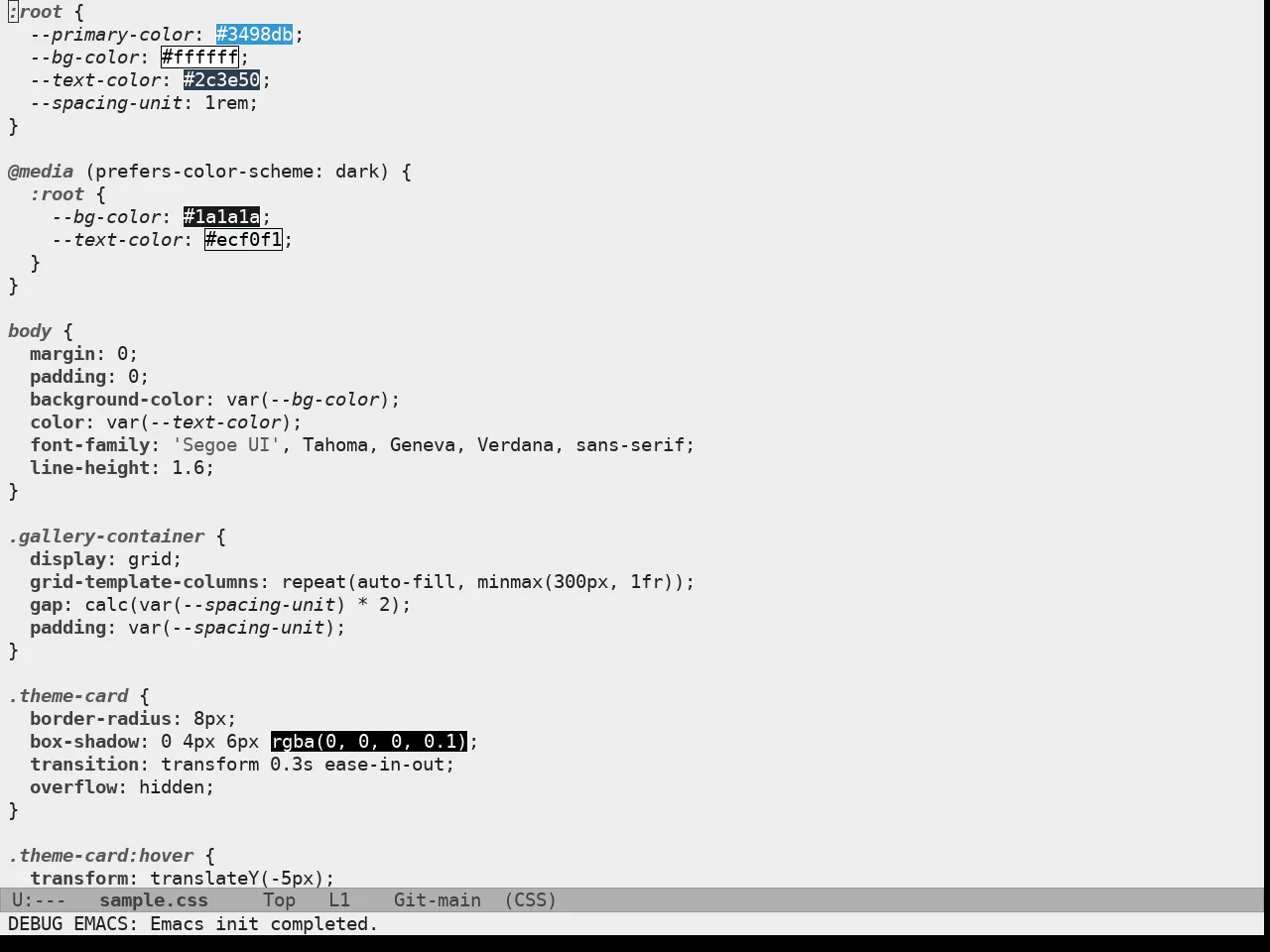 Doric Marble Theme in css-mode