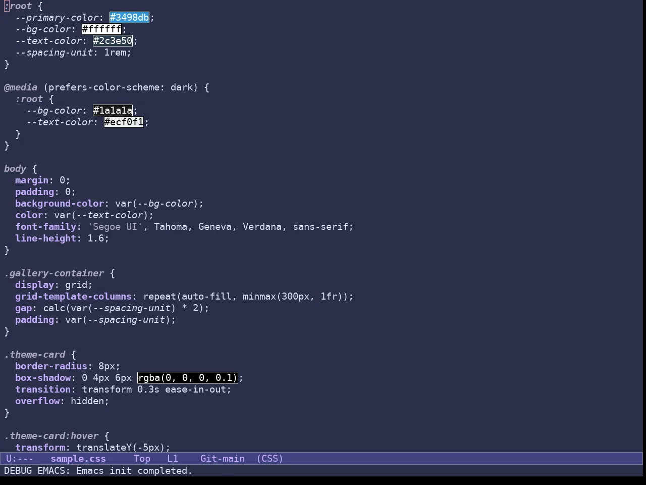Doric Mermaid Theme in css-mode