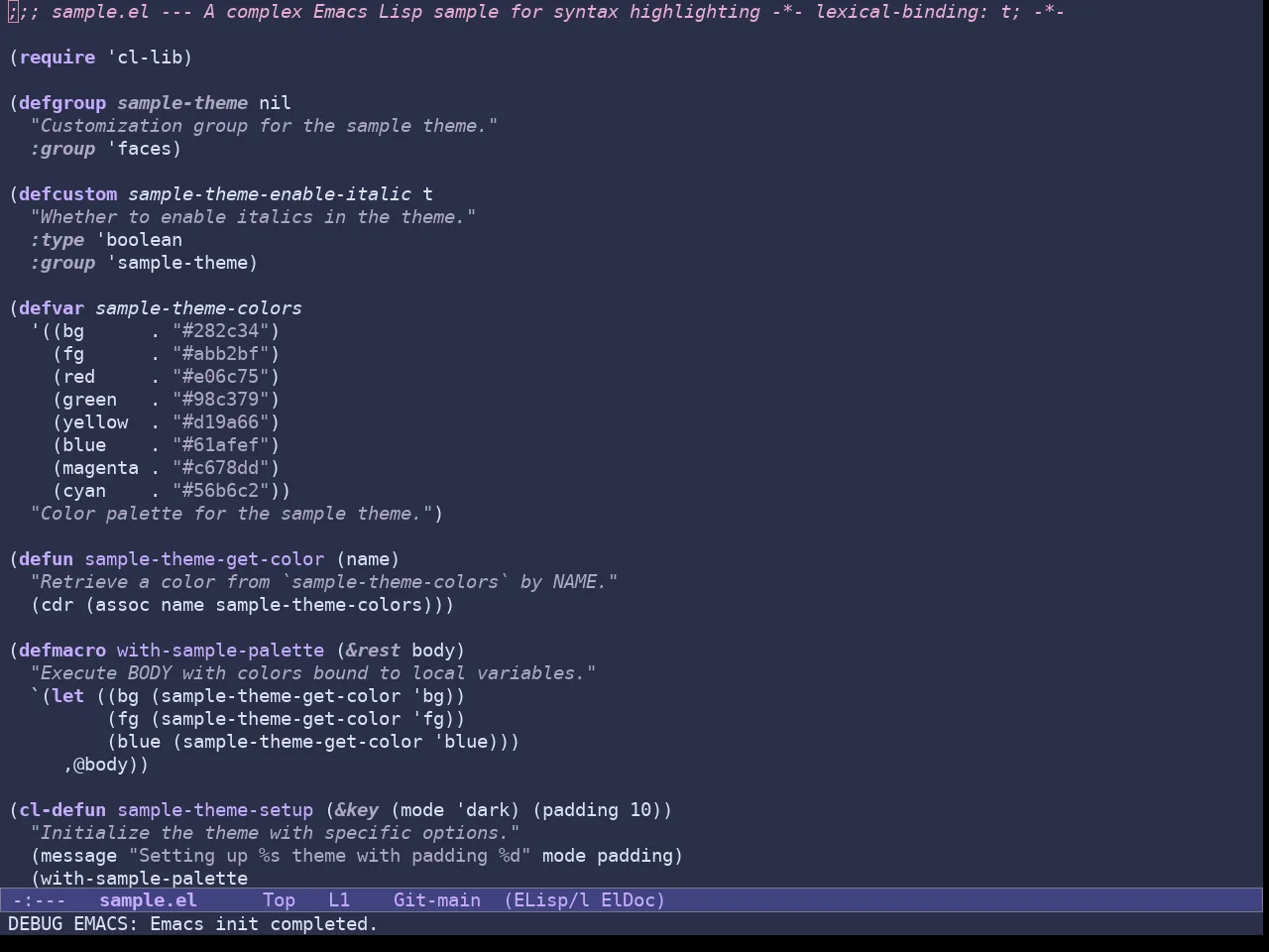 Doric Mermaid Theme in emacs-lisp-mode