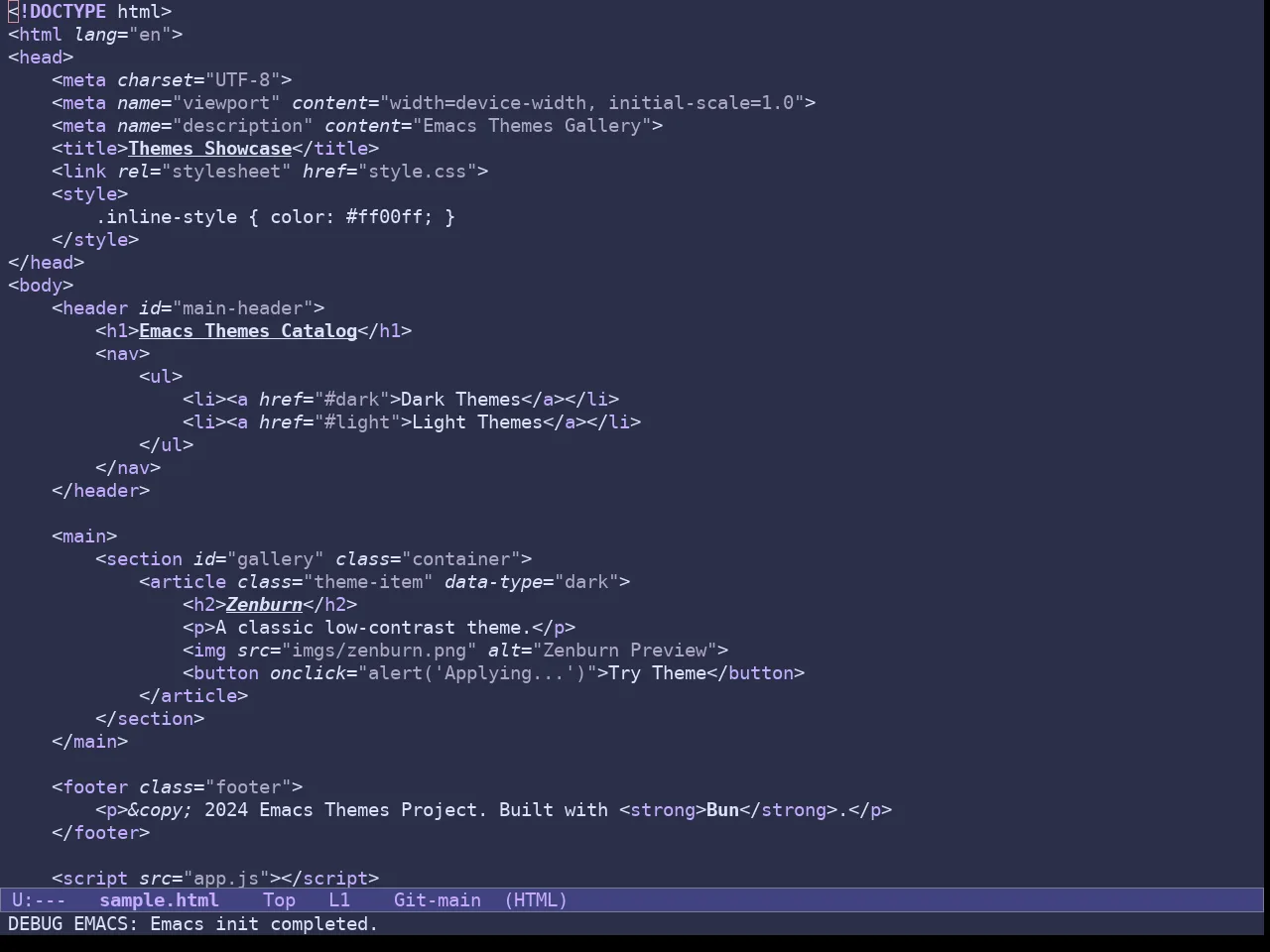 Doric Mermaid Theme in html-mode