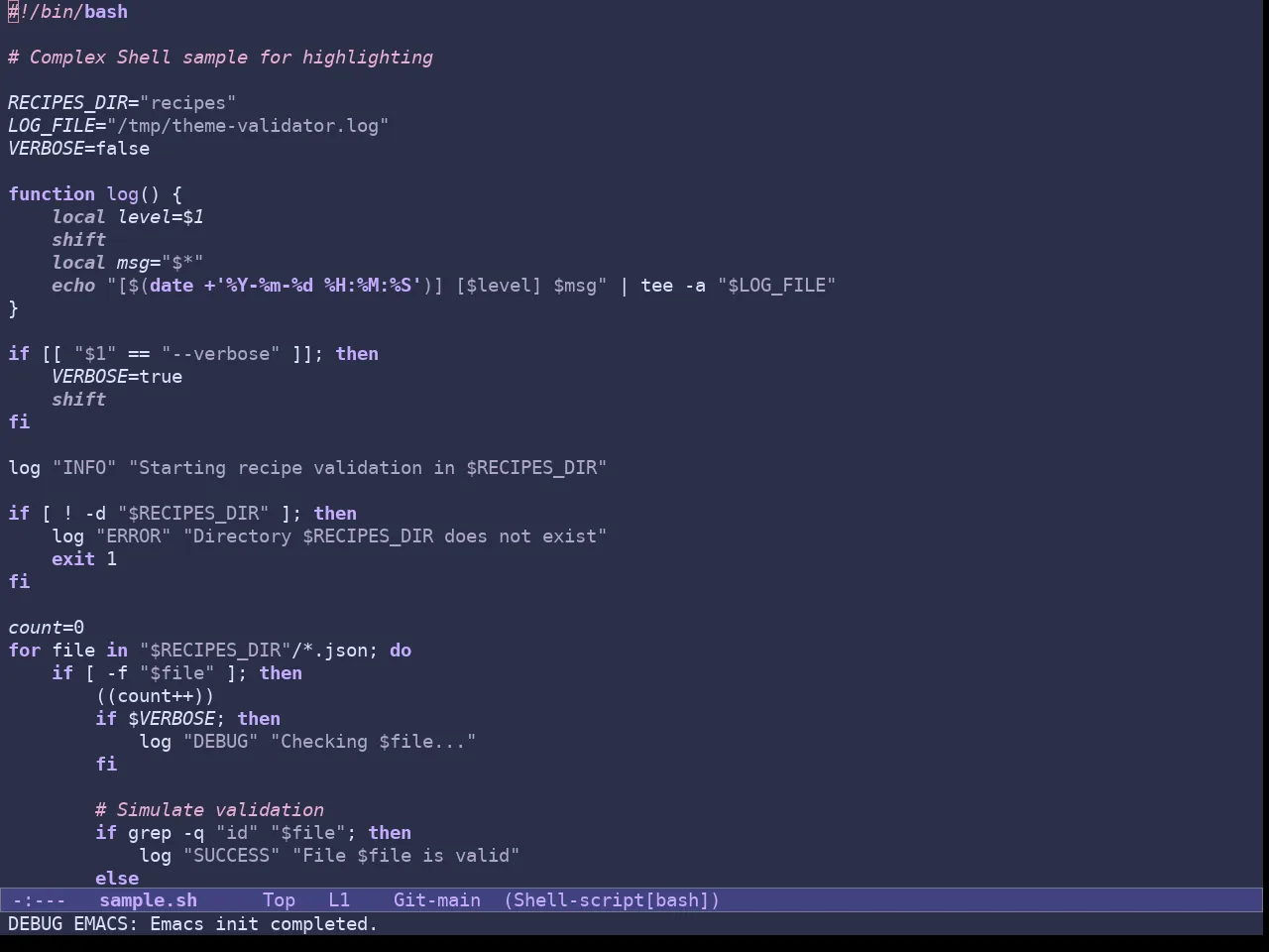 Doric Mermaid Theme in sh-mode