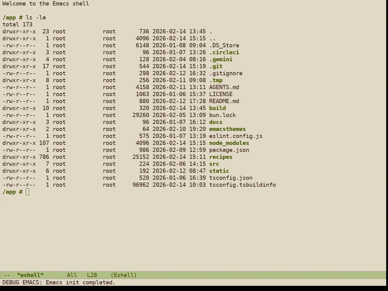 Doric Oak Theme in eshell