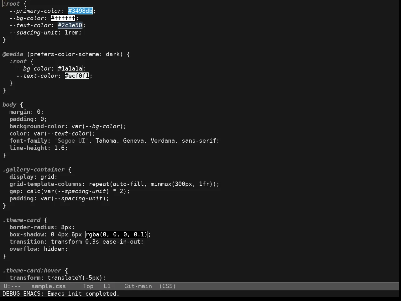 Doric Obsidian Theme in css-mode