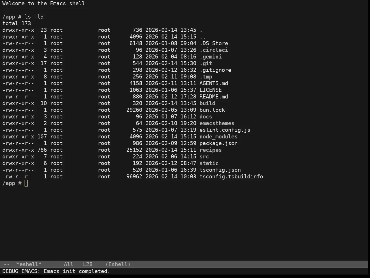 Doric Obsidian Theme in eshell