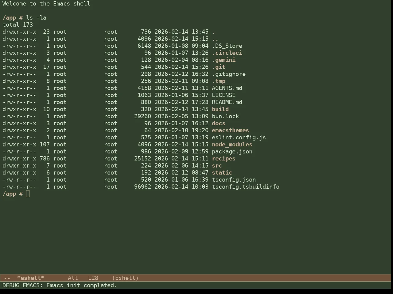 Doric Pine Theme in eshell