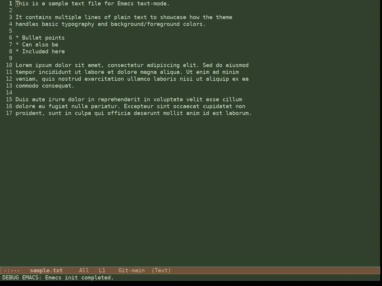 Doric Pine Theme in text-mode