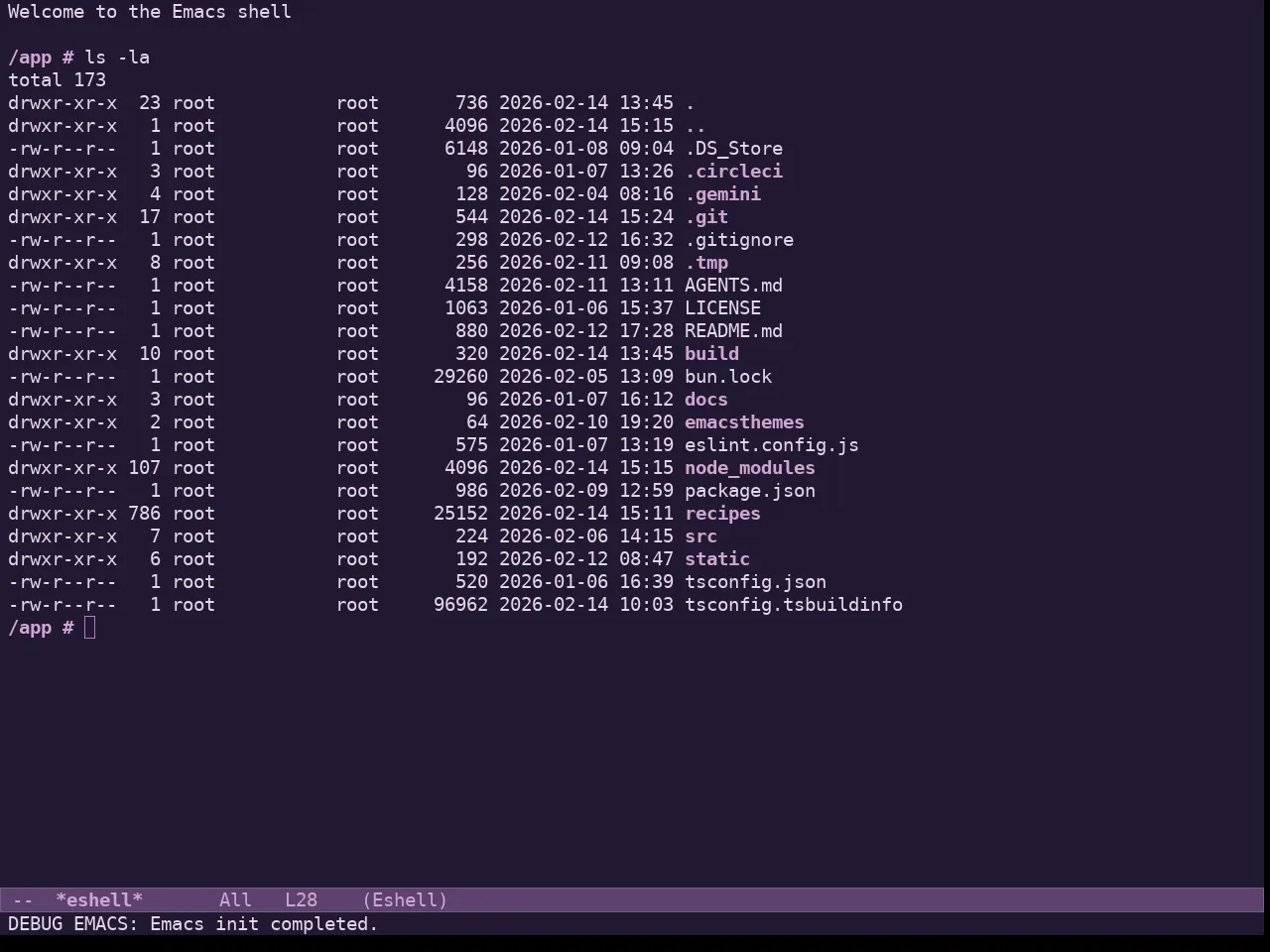 Doric Plum Theme in eshell