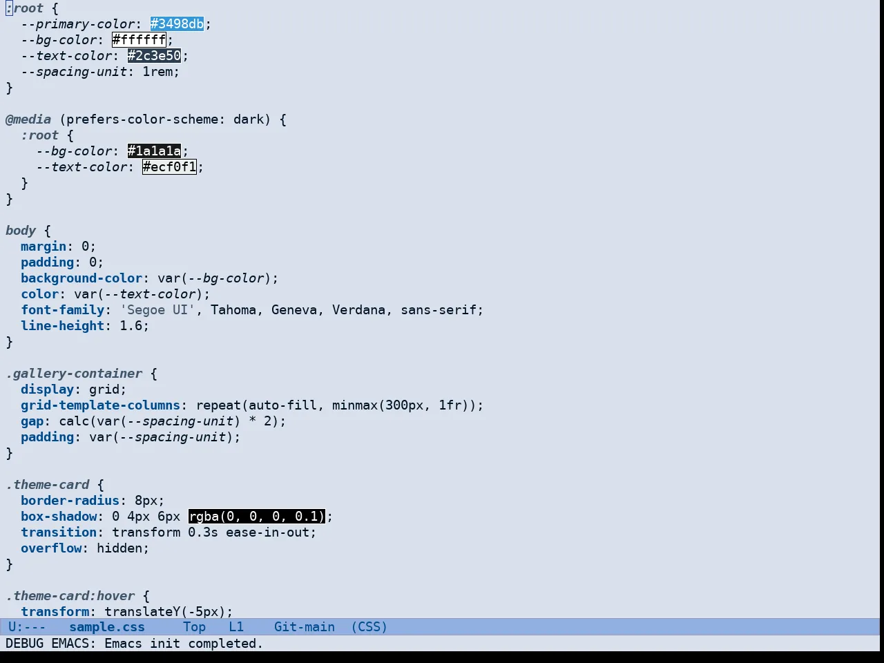 Doric Siren Theme in css-mode