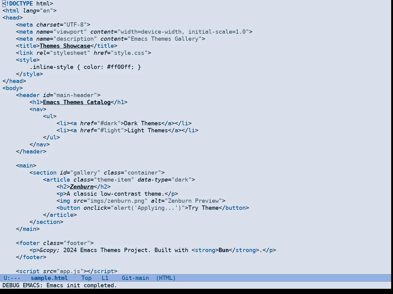 Doric Siren Theme in html-mode